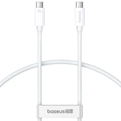 Дата кабель Baseus Superior Series 2 USB4 Full-Function Type-C to Type-C 240W (1m) (P10365200211) Moon White