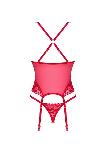 Комплект білизни Obsessive Lacelove XL/XXL червоний - фото 8