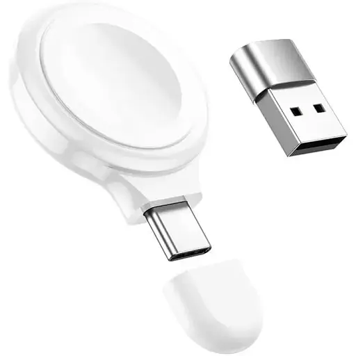 Зарядка QI Hoco portable wireless charger for iWatch CW36 Type-C/USB, 0.4A/2W - фото 1