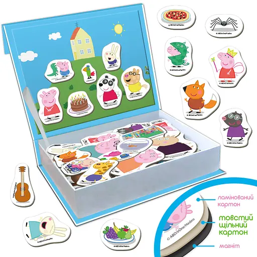 Набір магнітів "Магнітна історія Сім'я Пеппи" МЕ 5031-15, 68 магнітних деталей - фото 4