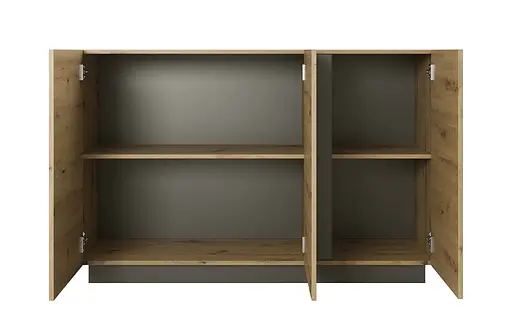 Комод Perfect Home Арко / Arco 3-дверный 3D/138 Дуб артизан/графит (PFH-091062) - фото 2