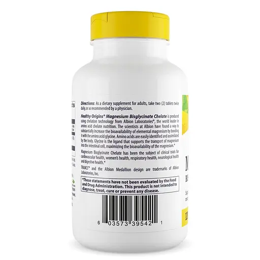 Хелат бісгліцинату магнію Healthy Origins Magnesium Bisglycinate Chelate, 120 таблеток - фото 3