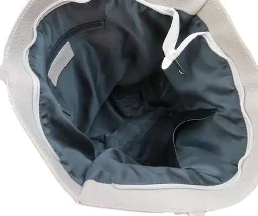 Женская кожаная сумка на двух ручках Borsacomoda бежевая sum0028740 - фото 6