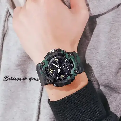 Чоловічий спортивний наручний годинник Skmei 1742 Hamlet (Зелений камуфляж) - фото 4