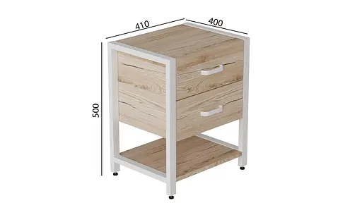 Тумба универсальная Ferrum-decor Вивьен 2/1 50x41x40 белый ДСП Дуб Сан-Марино 16мм (FRD-104177) - фото 2