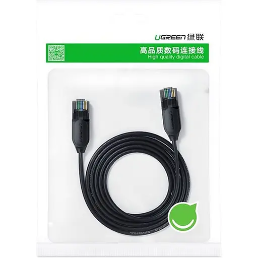 Патч-корд Ugreen NW122 CAT 6A Pure Copper Ethernet Cable OD2.8 5m Black (70654) [147320] - фото 4