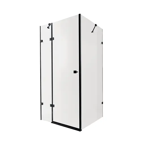 Душова кабіна Qtap Capricorn BLA10128RC6 120x80 см, скло Clear 6 мм, покриття CalcLess без піддона, Чорний, Універсальна, прозорий - фото 1