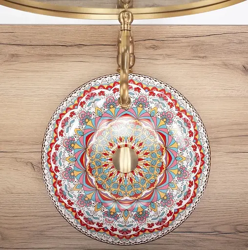 Умивальник Rea Peru накладний з візерунком REA-U6031, Цветной - фото 4