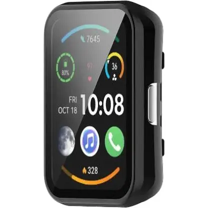 Чехол-накладка DK Пластик Gloss Стекло Full Cover для Huawei Watch Fit / Fit SE (016318) (black)