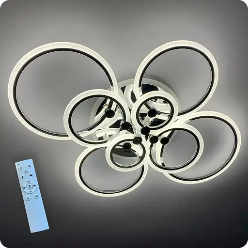 Люстра світлодіодна 517 Light 3color з пультом 224Вт Хром (01231) - фото 1