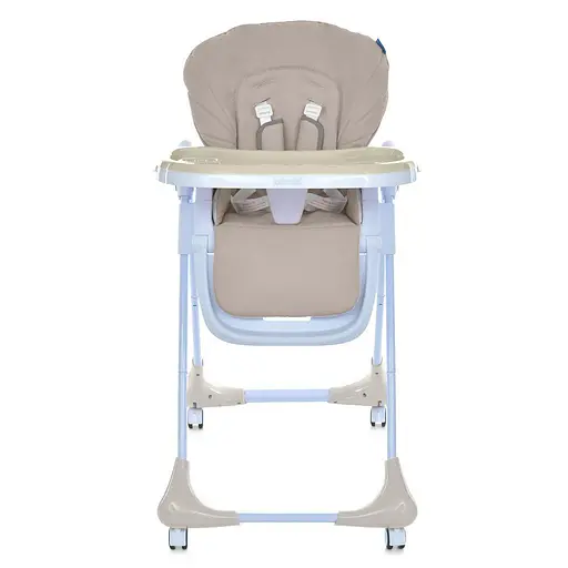 Стульчик M 3233L Taupe Beige для кормления с регулируемой спинкой, высотой и колесами, бежевый - фото 4