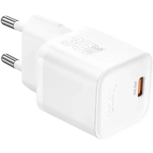 Мережевий зарядний пристрій Hoco N66 Ingenious single port PD35W charger(EU) Білий - фото 1