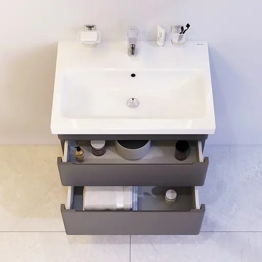 Тумба з умивальником AM.PM Hit підвісна 60 см графіт матовий M93A-FHX0602-WC0602GM38 Графіт - фото 3