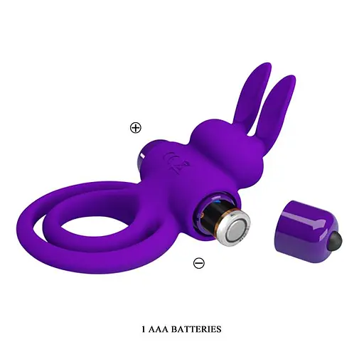 Эрекционное кольцо Pretty Love Ring Bunny III 9.7х4.0 см фиолетовый - фото 8