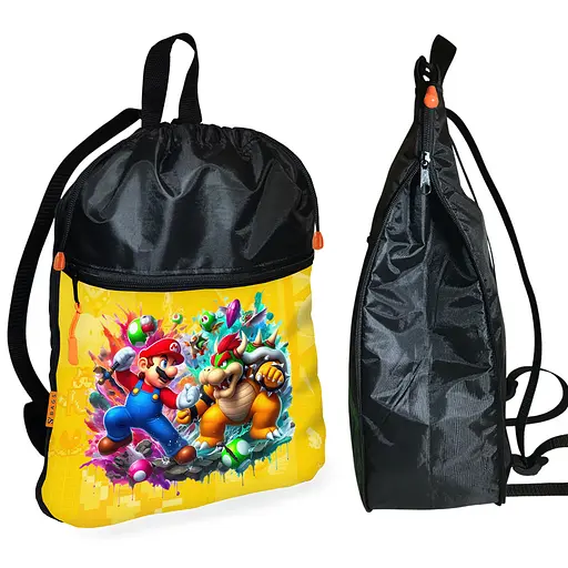 Рюкзак-мешок для обуви,спортивной формы Супер Марио "Super Mario" детская сумка для сменки (01307)