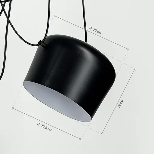 Светильник на 5 металлических плафонов с культовым дизайном Line F | Ст. MJ92/5 BK - фото 3