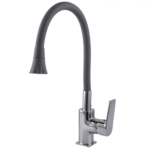 Смеситель для кухни Globus Lux BONN GLB-0203SA-G03 одноручный с душевой насадкой серый для удобного использования - фото 3