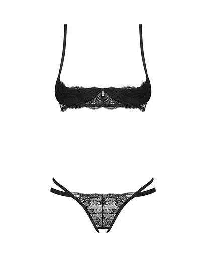 Комплект білизни Obsessive Nutris XL/2XL чорний - фото 4