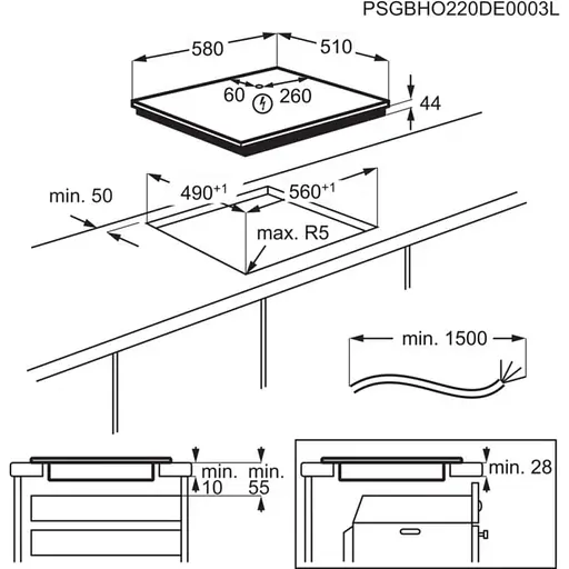 Варильна поверхня Electrolux Electrolux індукційна, 60см, розширена зона, датчик кипіння, Hob2Hood, чорний матовий - фото 5