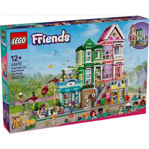 Конструктор LEGO Friends Хартлейк-Сіті. Квартири та крамниці 2040 деталей (42670)