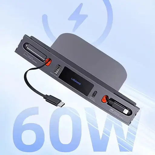 Переходник HUB Usams US-SJ649 60W Car Central Control Charging HUB For Tesla (3/Y) Tarnish - фото 4