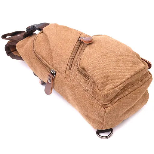 Практична чоловіча сумка через плече із USB кабелем текстильна 15х31х6 см Vintage 15х31х6 см 000221884 - фото 3