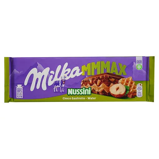 Шоколад молочный Milka Nussini ореховая паста, фундук и вафля 270 г
