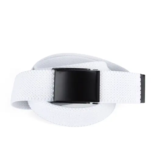 Ремень-резинка мужской на зажиме PS-40023 (115 см) белый плетеный - фото 1