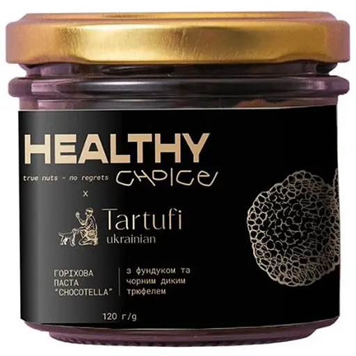 Горіхова паста Healthy Choice Chocotella з фундуком та диким чорним трюфелем 120 мл - фото 1