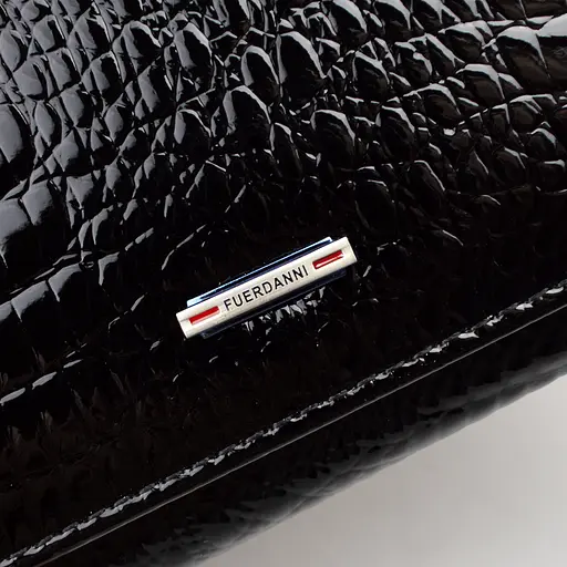 Гаманець чорний жіночий лаковий Fuerdanni 16601 на магніті - фото 8