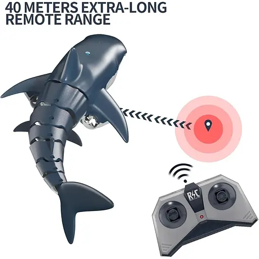 Іграшкова акула на дистанційному керуванні TEMI Shark, 1:18, зі світлом і розпиленою водою - фото 3