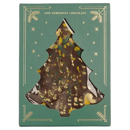 Шоколадна тафля Львівська Майстерня Шоколаду "Ялинка з фундуком" 96 г - фото 2