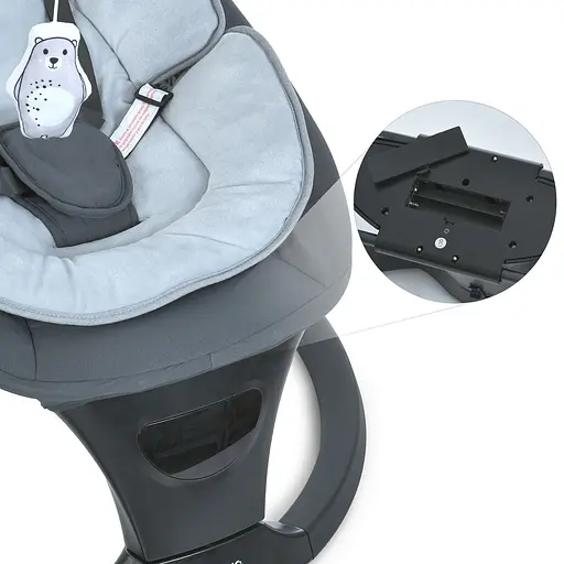 Укачивающий центр El Camino ME 1175 SOUL, таймер, 5 скоростей качания, USB/Bluetooth, с пультом ДУ, Серый - фото 8