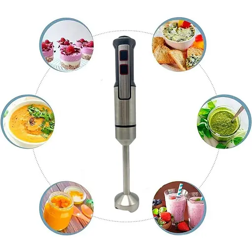 Занурювальний блендер Rainberg-2293B 6в1 з підставкою Чорний 1200 Вт - фото 5