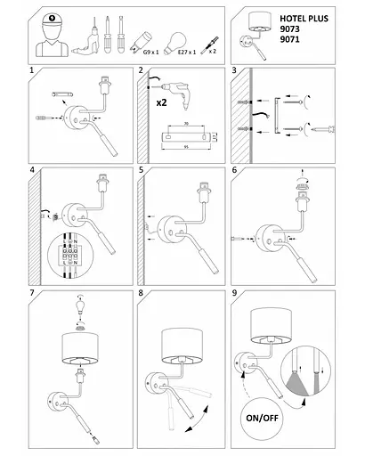 Бра Nowodvorski 9071 Hotel plus - фото 7