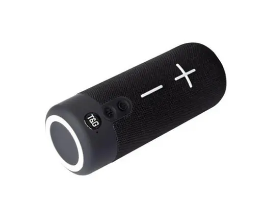 Портативна бездротова Bluetooth-колонка TG-619C з потужним звучанням LED-підсвіткою та ремінцем для перенесення Чорний - фото 3