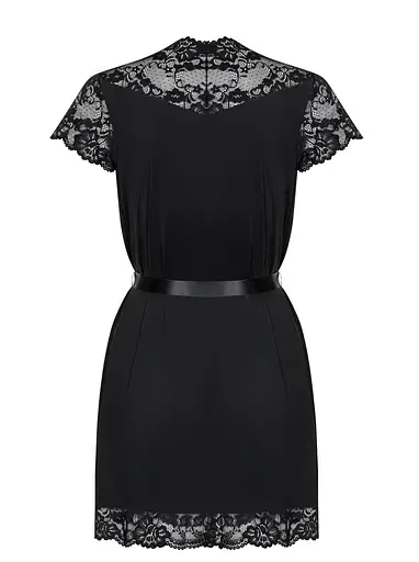 Пеньюар і трусики Obsessive 810 XXL чорний - фото 7