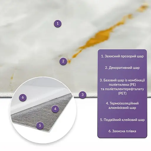 Самоклеящаяся стеновая PET плитка в рулоне 600х3000х2мм SW-00001696 - фото 2