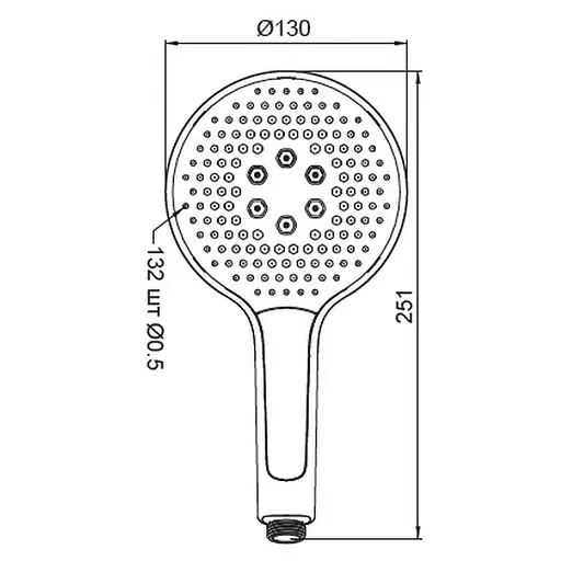 Ручний душ Koer 3 режими KP-0401-01 KR4979, Хром - фото 2