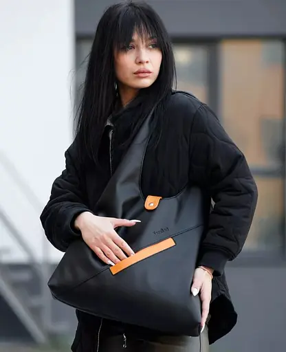 Женская сумка Sambag HOBO M черный 35 х 40 х 8 см (53200129) - фото 4