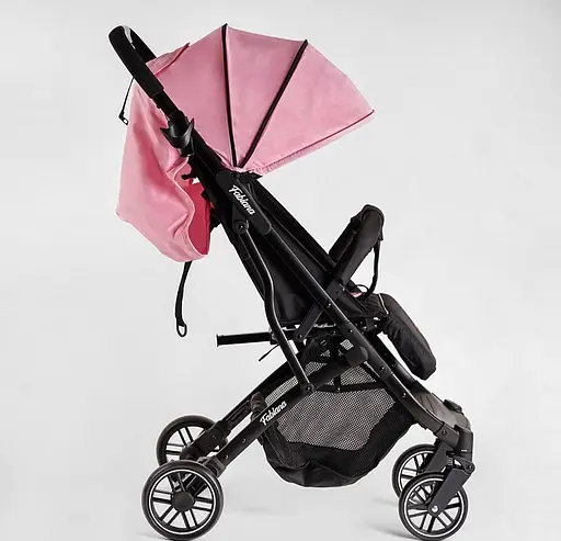 Прогулочная детская коляска Joy Fabiana 65102 (розовая) со стальной рамой, футкавером и подстаканником - фото 3