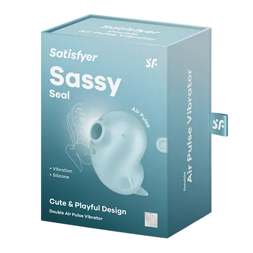 Вакуумний стимулятор клітора з вібрацією Satisfyer Sassy Seal блакитний - фото 9