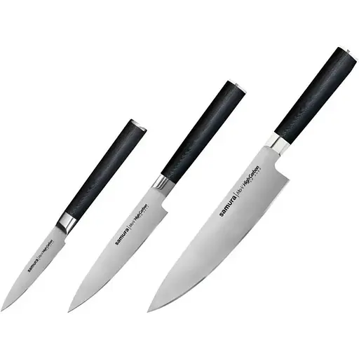 Набір з 3-х кухонних ножів в подарунковій коробці Samura Mo-V (SM-0220) - фото 1