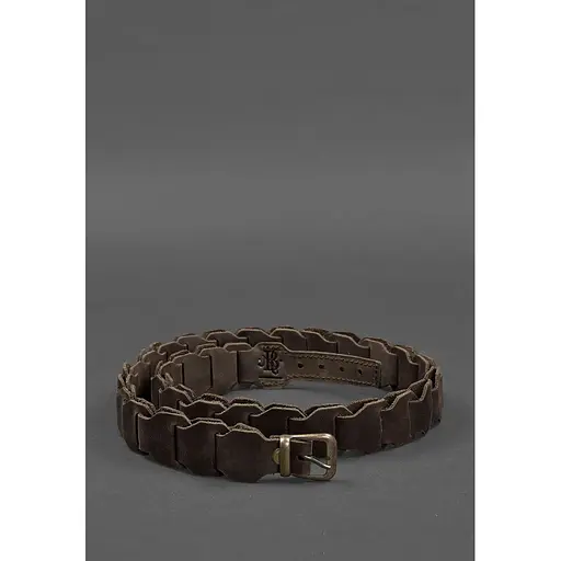 Женский кожаный бохо-ремень BlankNot Crazy Horse темно-коричневый  - фото 3