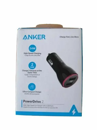 Автомобільний Зарядний пристрій 24 w 2 порти юсб Anker PowerDrive 2 A2310 - фото 5