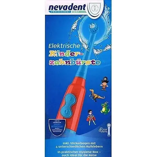 Електрична дитяча зубна щітка Nevadent NKZ 3 A1 Blue + пісочний годинник + насадки + футляр + наклейки - фото 3