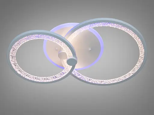 LED люстра с пультом, диммером и цветной подсветкой, 55W, белая - фото 2