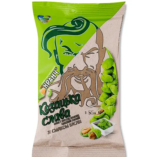 Арахіс смажений солоний Козацька Слава зі смаком васабі 50 г - фото 1