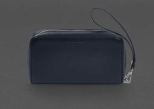 Кожаный клатч-купюрник 4.0 синий краст - фото 1