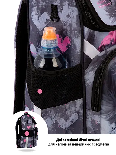 Ортопедический школьный рюкзак (ранец) 6 в 1 для девочки School Standard с Котом 34х26х14 см для младших классов (350-103) - фото 9